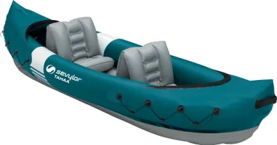 Produktbild von Sevylor Tahaa Kajak, breite Form, Kanu für 2 Personen, inkl. 2 aufblasbare Sitze, Paddelboot, Freizeitboot, Schlauchboot, Einsteiger-Kajak 312 x92 cm