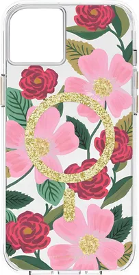 Zdjęcie produktu dla Rifle Paper Clear MagSafe - Etui iPhone 14 / iPhone 13 zdobione złotem (Rose Garden)