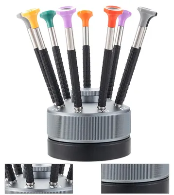 Produktbild von Uhrmacher Schraubendreher Set 9 Stück, Präzisions Schraubendreher mit Ersatzklingen, Mini Werkzeug Set für Uhr Brille Schmuck Reparatur
