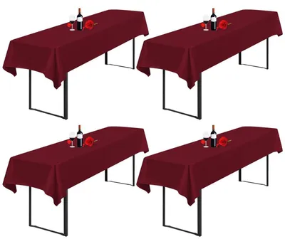 Produktbild von Tischdecke Bierzeltgarnitur 4 Stück 100 x 250 cm Burgund Wasserdicht Polyester