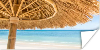 Produktbild von MuchoWow® Poster Sonnenschirm - Strand - Meer - Tropisch 120x60 cm - Bild