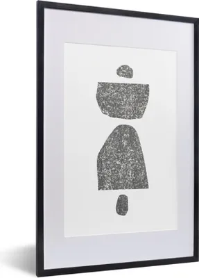 Produktbild von MuchoWow® Gerahmtes Poster Minimalismus - Abstrakt - Design 40x60 cm - Poster mit Schwarzem Bilderrahmen Wandposter Rahmen Foto Bilder - Poster in Rahmen