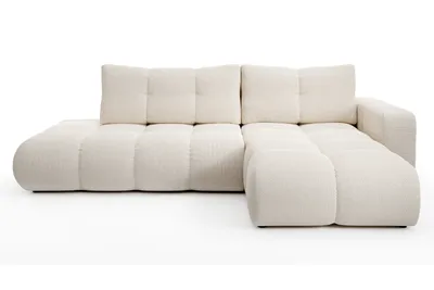 Image de AX LIVING Canapé d'angle avec fonction sommeil Beige - Hosio 288cm Largeur droite