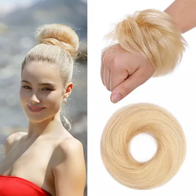 Immagine prodotto di Caschetto con elastico, 100% capelli naturali, lisci, platino, 17 grammi