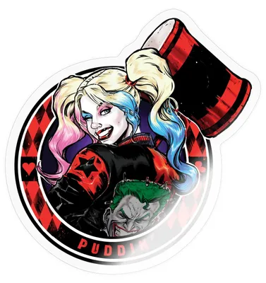 Produktbild von Spreadshirt Harley Quinn Puddin' Sticker Aufkleber, 10 x 10 cm, Transparent glänzend
