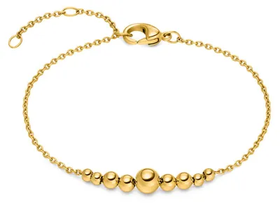 Produktbild von Boccia Damen Armband 03075-02 Titan, Gold plattiert, Kugeln, 21 cm
