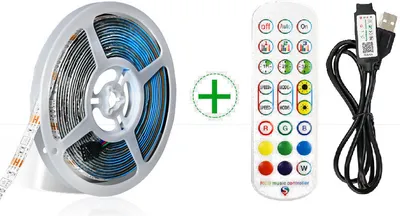 Produktbild von INF 5M RGB LED-Streifen Lichter Kit mit IR & Bluetooth Steuerung