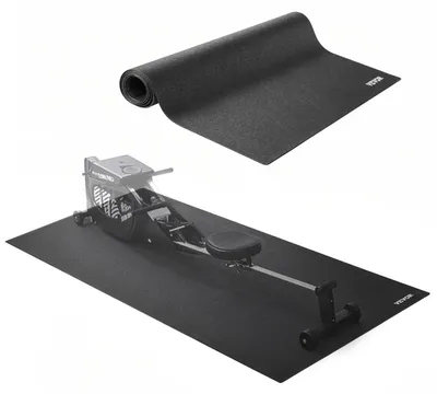 Productafbeelding van VEVOR loopbandmat voor tapijt, beschermmat voor vloeren (90 x 200 cm) voor sportapparatuur, 4 mm dik, trainingsmat voor loopbanden, elliptische trainers en roeimachines, hoogwaardige PVC-vloerbescherming