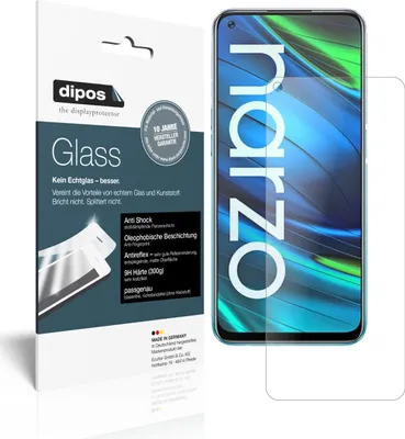 Produktbild von 1x Schutzfolie für Oppo Realme Narzo 20 Pro matt - Anti-Shock 9H Folie dipos Glass Kunststoffglas