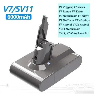 Image de Batterie de rechange - Batterie pour aspirateur sans fil V7 - 6000 mAh Li-Ion - Haute capacité - Compatible avec les modèles DC58, DC59, DC61, DC74, SV06, SV04 et SV03
