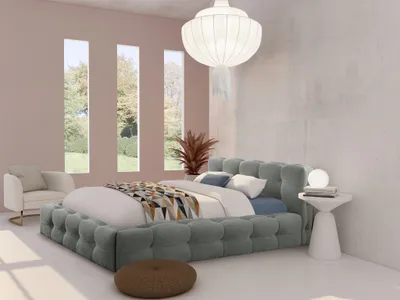 Produktbild von Polsterbett Doppelbett AURORA 180x200cm Komplettset in Stoff Boston Grau
