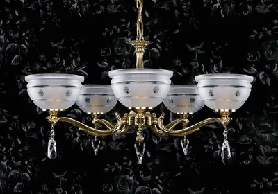 Image de Casa Padrino Luxus Lustre baroque avec verre en cristal de Bohème laiton Ø 64 cm