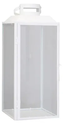 Produktbild von Laterne LIVING weiß aus Metall H42cm moderne Metalllaterne