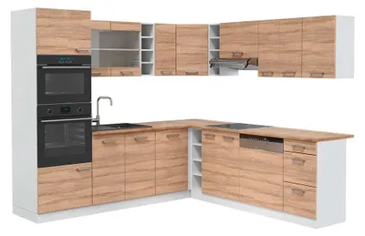 Produktbild von Eckküche Vicco R-Line Sonoma/Weiß 247 x 237 cm, AP Eiche, Model 42165