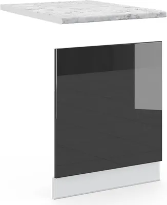 Produktbild von Frontblende Vicco Fame-Line Anthrazit Hochglanz 60 cm , AP Marmor, Model 46195