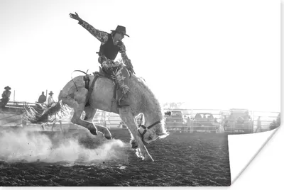 Produktbild von MuchoWow® Poster Pferd - Cowboy - Stoff 120x80 cm - Bilder