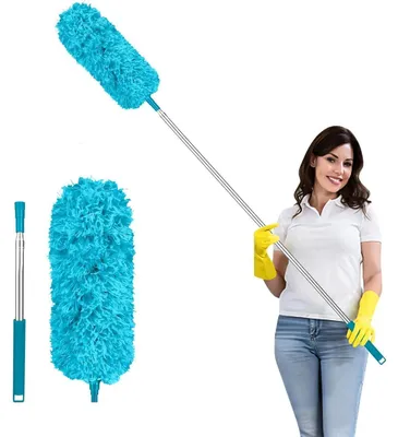 Immagine prodotto di Telescopico, con manico estendibile, lavabile, con cappuccio in silicone, colore blu cielo