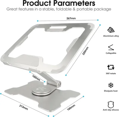 Ergonomischer Laptopständer mit 360° drehbarem, Hauptbild