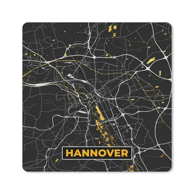 Produktbild von MuchoWow® Mauspad Mousepad Hannover - Gold - Stadtplan - Karte - Deutschland 30x30 cm - Mousepads - Maus Mat - Pad - Mausunterlage - Gaming