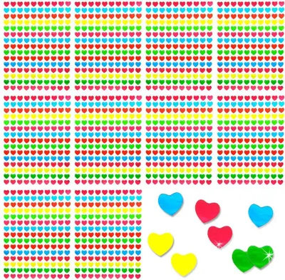 Produktbild von Oblique Unique 1500 Herz Sticker Herzen Aufkleber Glänzend Scrapbooking - bunt