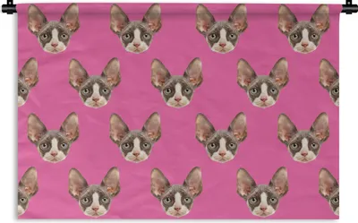 Produktbild von MuchoWow® Wandteppich Wandbehang Haustier - Rosa - Muster 120x80 cm Tapisserie Dekoration Wandtuch - Wanddekorationen - Wandtücher