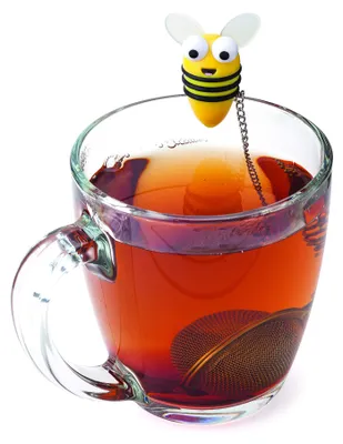 Image de Joie 48222, infuseur à thé en forme d'abeille, passoire, plastique, jaune, sans BPA
