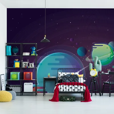 Produktbild von Muralo XXL Vlies FOTOTAPETE KOSMOS Planety Dekor (B) 180 cm x (H) 120 cm Tapete Wandtapete KINDERZIMMER SPIELZIMMER 4798