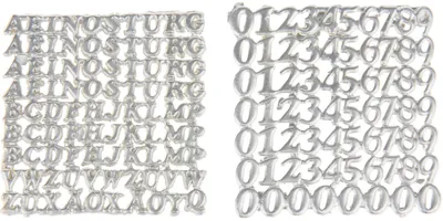 Produktbild von Wachsset "Zahlen & Buchstaben" Silber