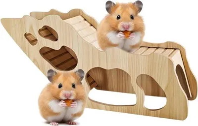 Produktbild von Famanu Kletterhaus für Kleintiere - Mit Kletterleiter aus natürlichem Holz