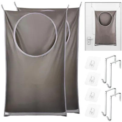 Wäschesack zum Aufhängen, 2 Stück, 50x77 cm, grau
