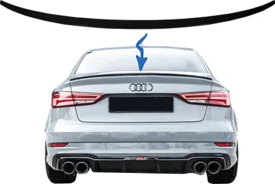 Image de Spoiler de coffre Bateau Ailes de lèvres pour Audi A3 8V Limousine 2013+ Noir brillant