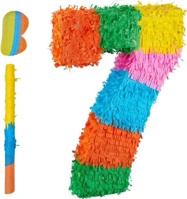 Zdjęcie produktu dla Piñata z cyframi, nietoperzem i maską na urodziny