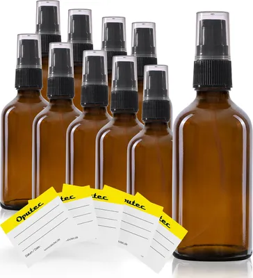 Produktbild von 10 x 50ml Pumpspender-Flasche, Lotionsflasche, Braunglas