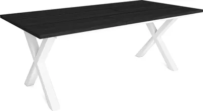 Immagine prodotto di TETRIX Tavolo da pranzo, 10 posti, 194x90x75cm, struttura e gambe solide, Nero, Stile industriale