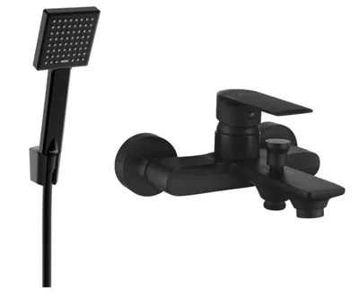 Zdjęcie produktu dla Mexen Royo R45 bateria wannowa z zestawem prysznicowym, czarna - 7223R45-70