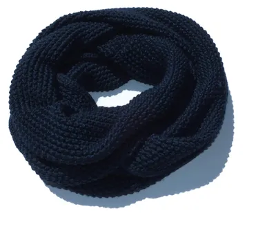 Image de Écharpe en laine, bleu uni, taille unique