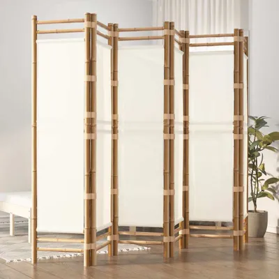 Produktbild von vidaXL 6 tlg. Paravent Faltbar 240 cm Bambus und Canvas - Raumteiler - Paravent - Raumtrenner - Trennwand
