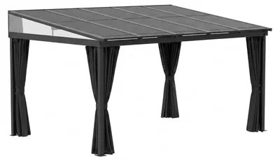 Produktbild von Sojag Portland 1014 Alu Terrassenüberdachung mit Zubehör 3x4 m