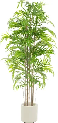 Obrázek produktu pro ML-Design Umělý bambus 180 cm, umělá rostlina s pravým dřevěným kmenem, rostlinná dekorace v květináči pro vnitřní i venkovní použití