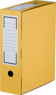 Produktbild von 2800 x Archiv-Ablageboxen Archivschachteln mit Beschriftungsfeldern Gelb 10cm