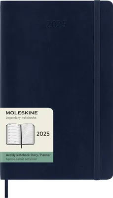 Produktbild von Moleskine 12 Monate Wochen Notizkalender 2025, Large/A5, 1 Wo = 1 Seite, rechts linierte Seite, Weicher Einband, Saphir