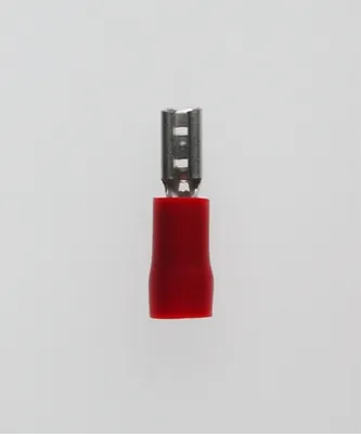 Produktbild von Flachsteckhülsen DIN 46245, Steckgröße 2,8 x 0,8mm isoliert, mit Isolationscrimp Querschnitt 0,5mm² - 1,5mm² rot - 1