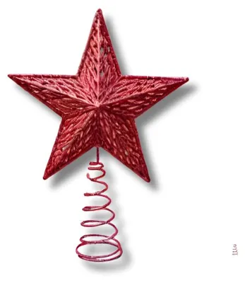 Glitzernder Stern Baumtopper 17 cm rot – Weihnachtsdeko
