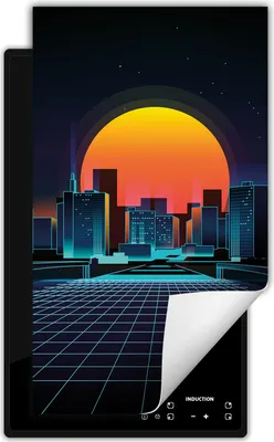 Produktbild von DarHaus Herdabdeckplatte 1 teilig 30x52 cm Anti Rutsch Matte Aufrollbar, Sonnenstadt