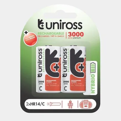 Productafbeelding van Uniross NiMH Hybrio C/HR14 1.2V 3000 2 pack
