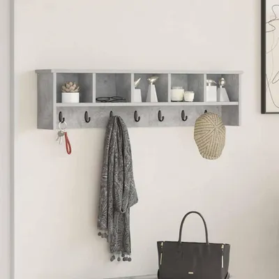 Obrázok produktu pre Maison Exclusive – Nástenný nočný stolík s policou, betónovo šedý, 100 x 16 x 26 cm