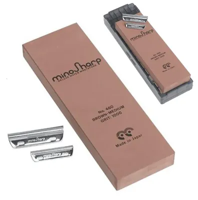 Immagine prodotto di Grana 1000 Pietra affilare giapponese Global Minosharp 460 con guide e supporto