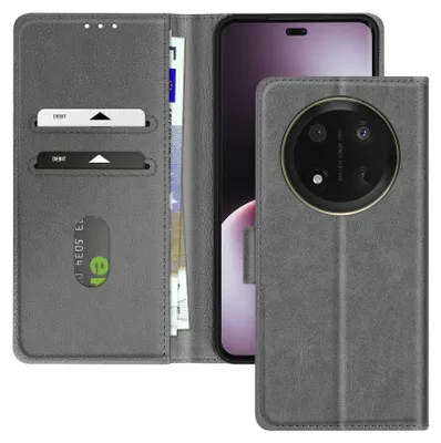 Imagen del producto de Funda para Honor Magic 7 Lite, tipo libro, con cartera y soporte para video, color gris