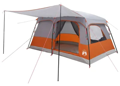 Produktbild von vidaXL Familienzelt mit Dach Grau und Orange 420 x 305 x 200 cm