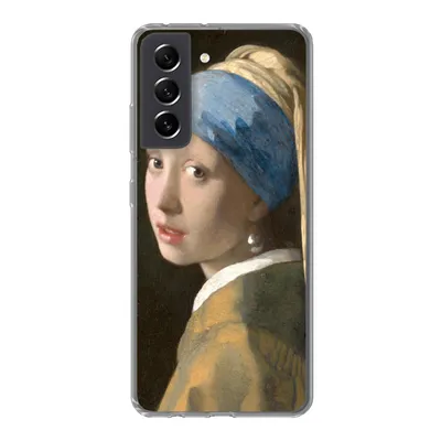Produktbild von MuchoWow® Handyhülle Schutzhülle Hülle für Samsung Galaxy S21 FE Das Mädchen mit dem Perlenohrring - Gemälde von Johannes Vermeer Silikon Softcase Handy Hülle - Mobiltelefonhülle